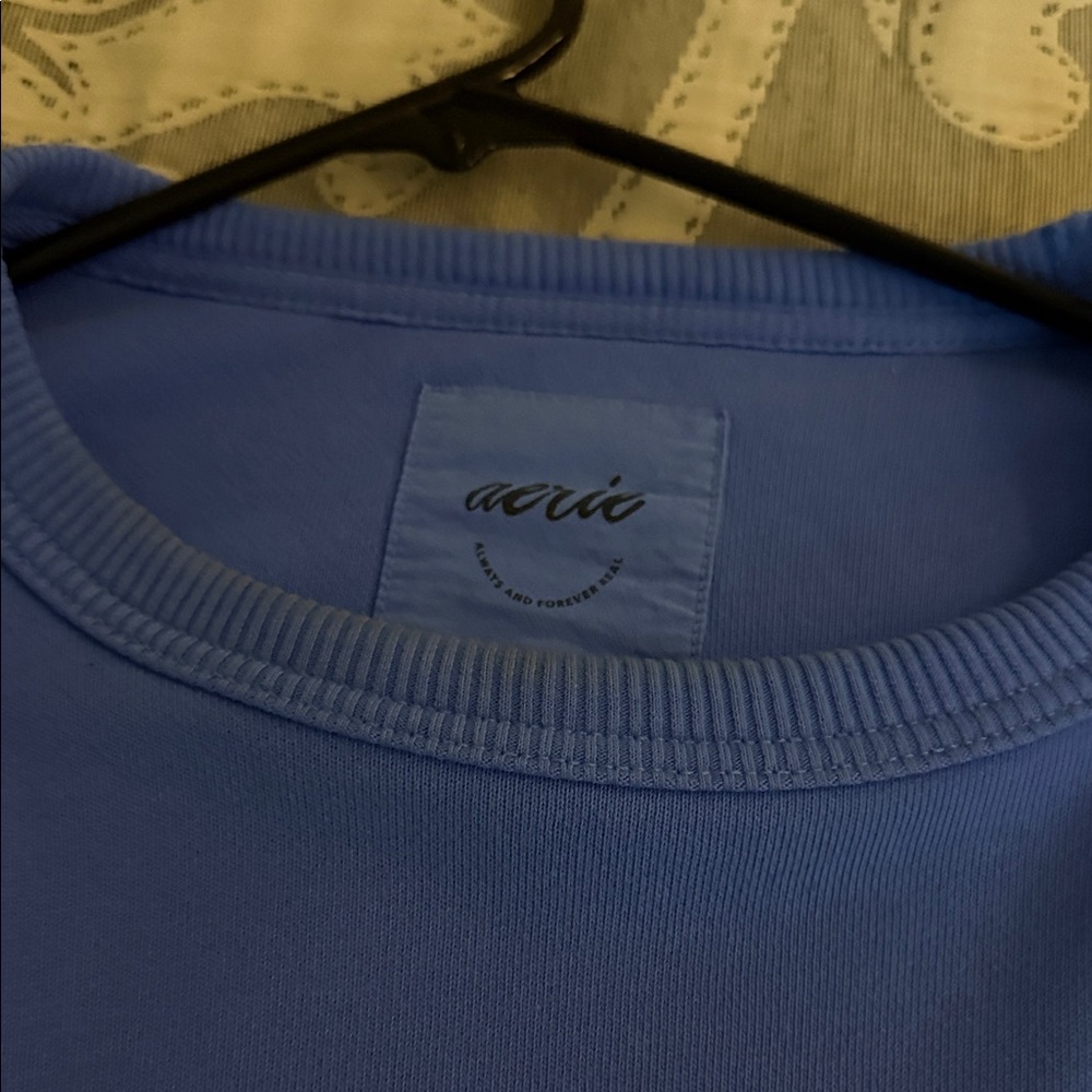 Aerie Light Blue Crew Neck Sweater - Picture 2 of 4